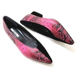 Yuul Yie Pink Python Leather / Black Suede Pointed Toe Pumps sz EU 39 / US 9